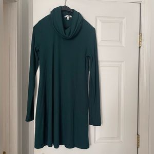 Forest green cowl neck dress